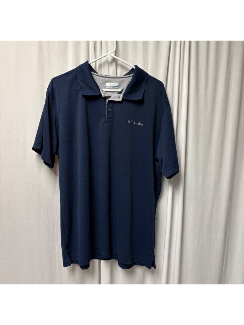 Columbia Mens Navy Blue Omni-Wick Polo Shirt Size XL Short Sleeve Golf Casual